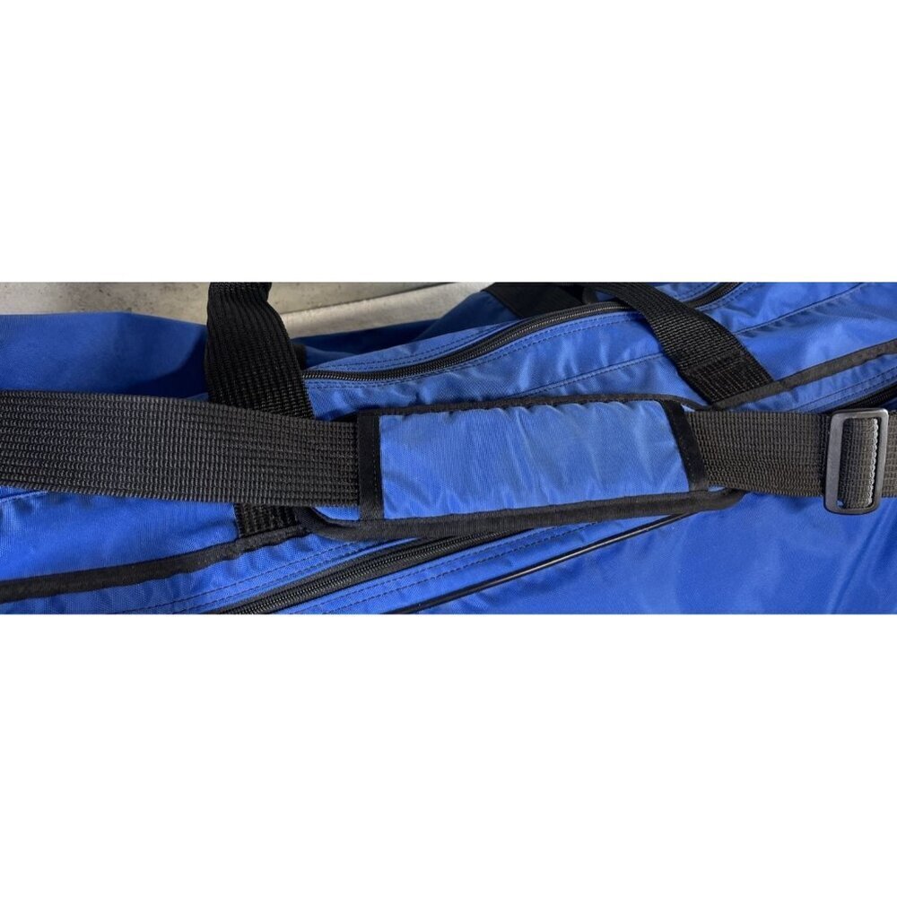 Vintage XL 90s Blue Nike Travel Duffle Gym Bag Embroidered Swoosh Logo Nylon - Picture 7 of 16